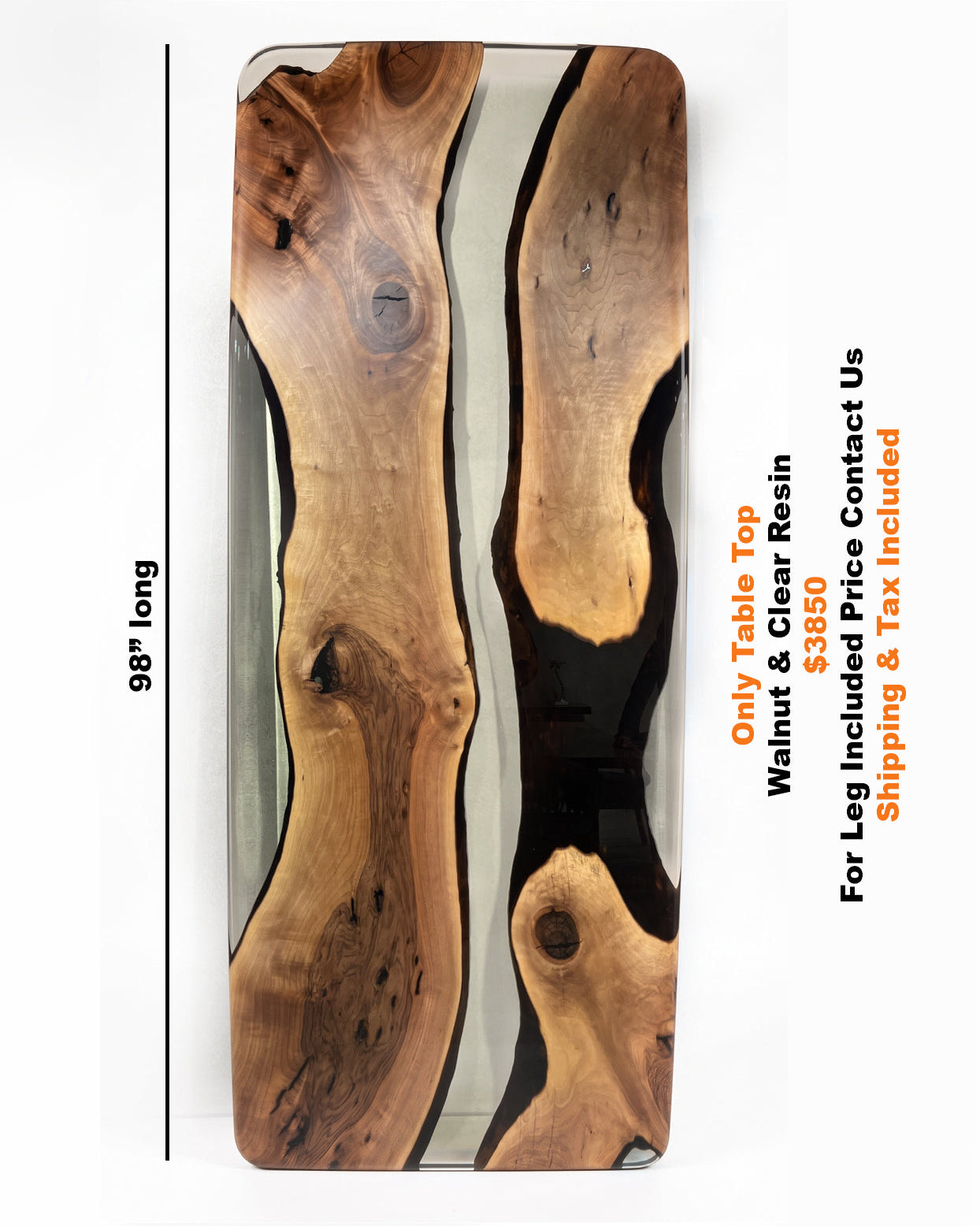 98"x39" Ready To Ship Walnut Table Top Only S-19 Gizz