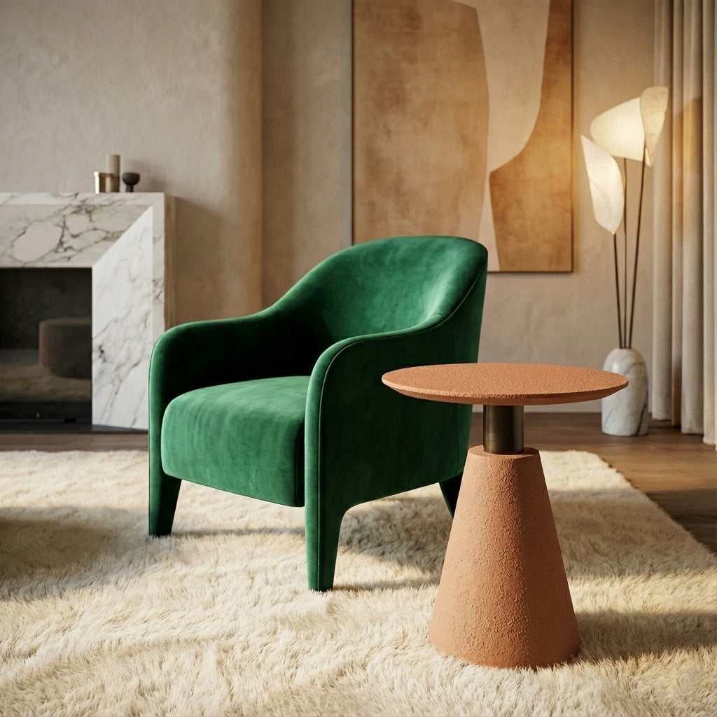 Microcement Textured  Minimal Side Table Set Gizz