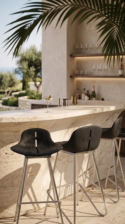 Sculpted Wing Counter &  Bar Stool Gizzwood