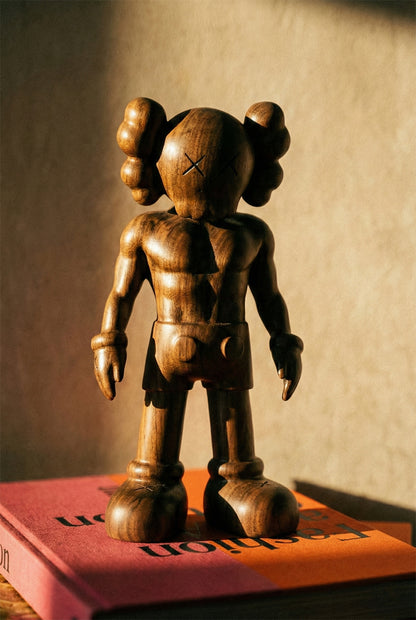 Handcrafted Wooden Executive Bear Sculpture for Indoor and Outdoor