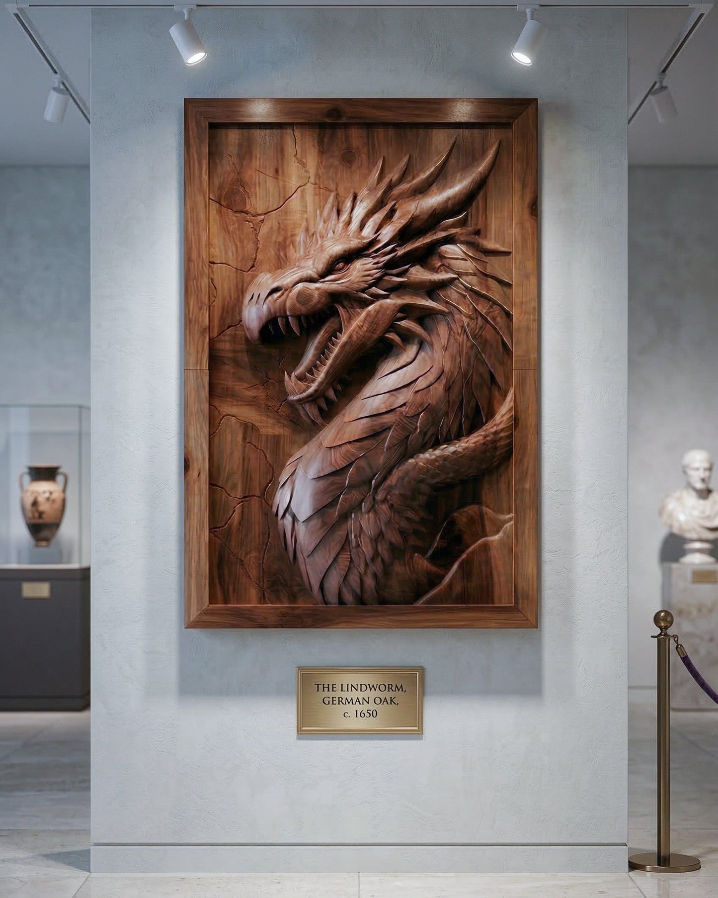 3D Dragon Wood Relief | Luxury Wall Art Decor Gizz