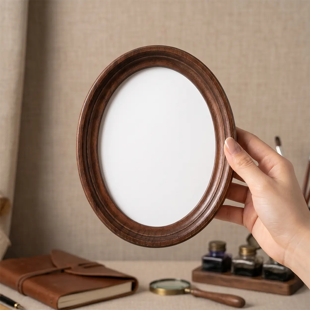 Elegant Oval Wooden Frame S-3 Gizz