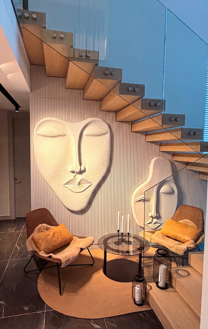 Wabi-Sabi 3D Face Wall Relief Art Gizz