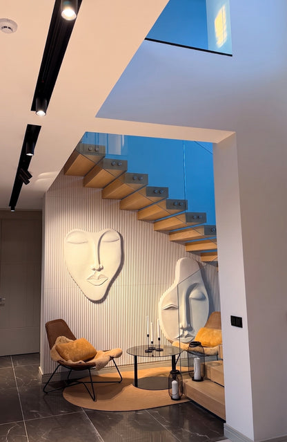 Wabi-Sabi 3D Face Wall Relief Art Gizz