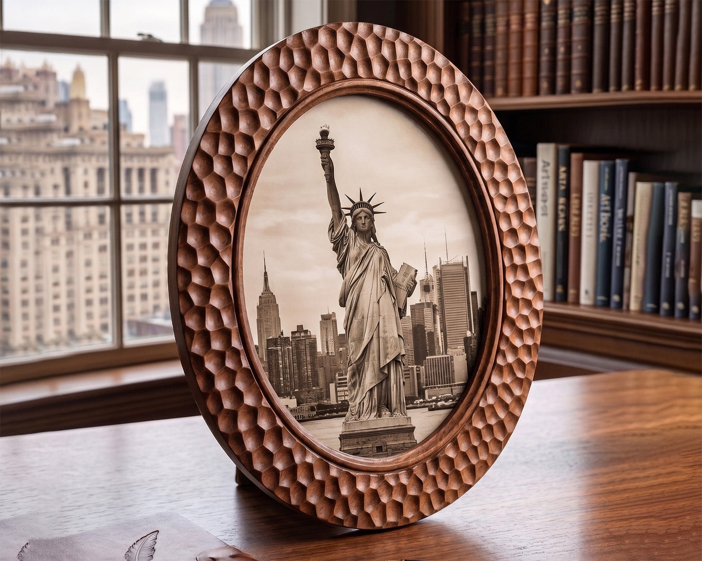 Carved Oval Wooden Frame S-5 Gizz
