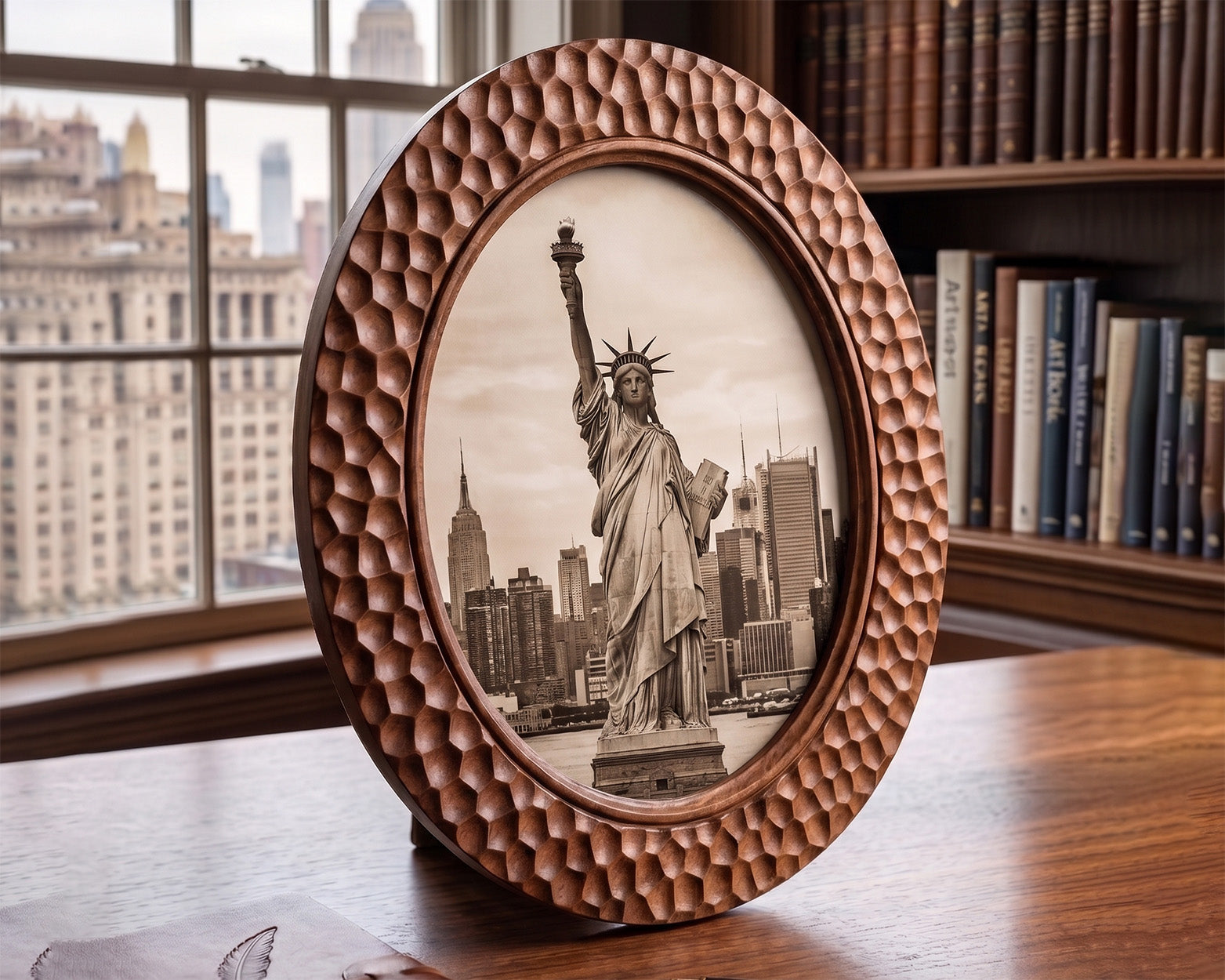 Carved Oval Wooden Frame S-5 Gizz