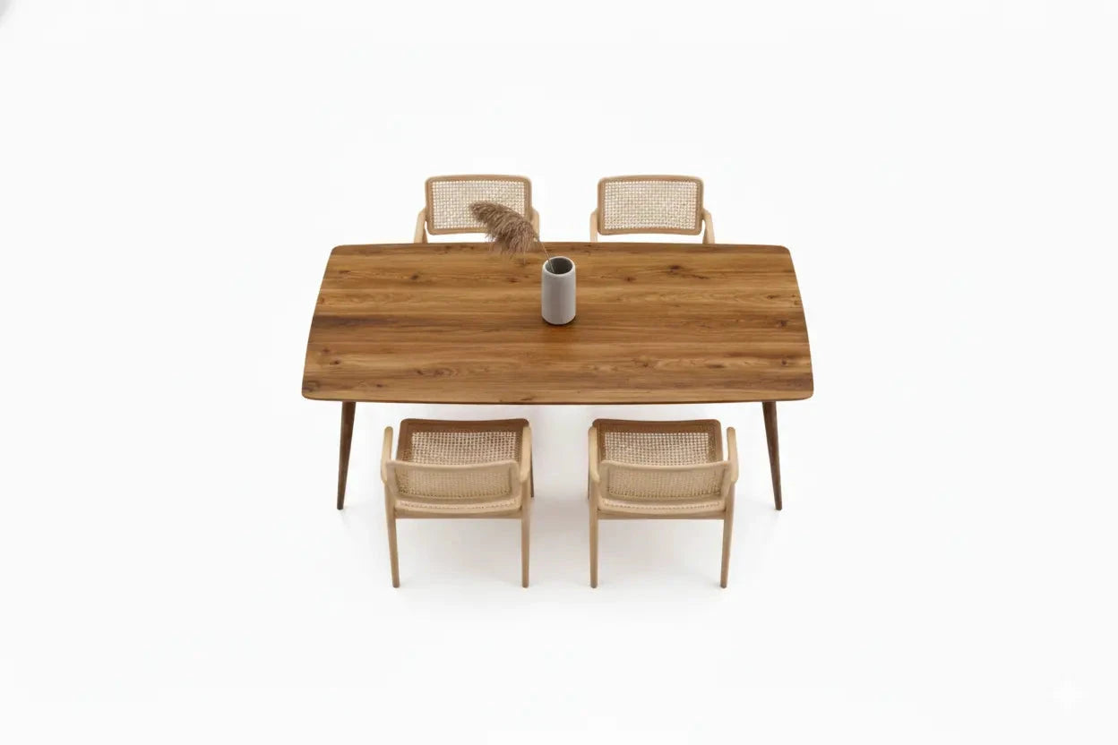 Edge Glued Hardwood Dining Table - Solid Kitchen Table Gizz