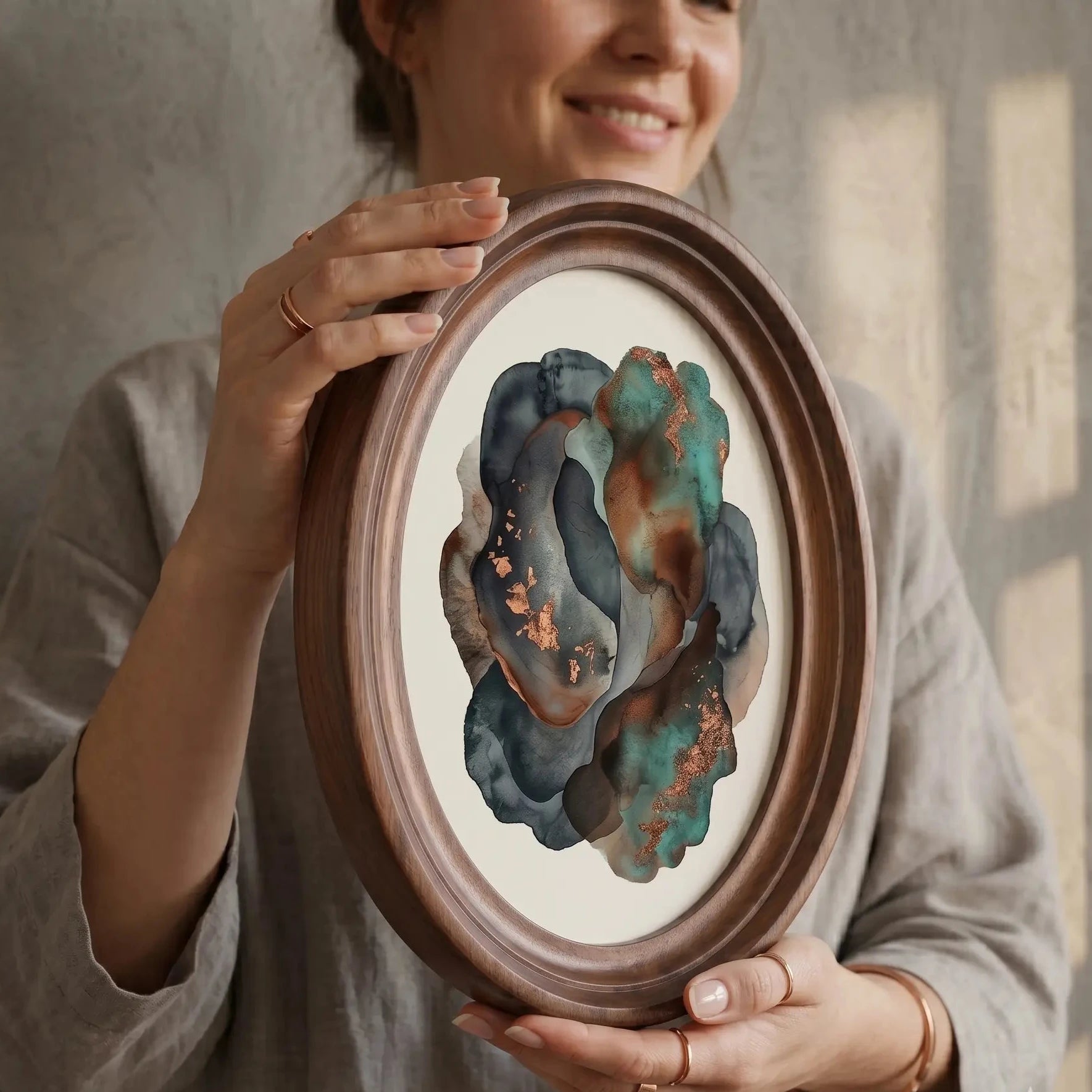 Elegant Oval Wooden Frame S-3 Gizz