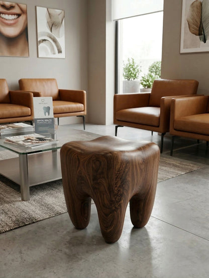 Walnut Tooth Sculptural Stool & End Table Gizz