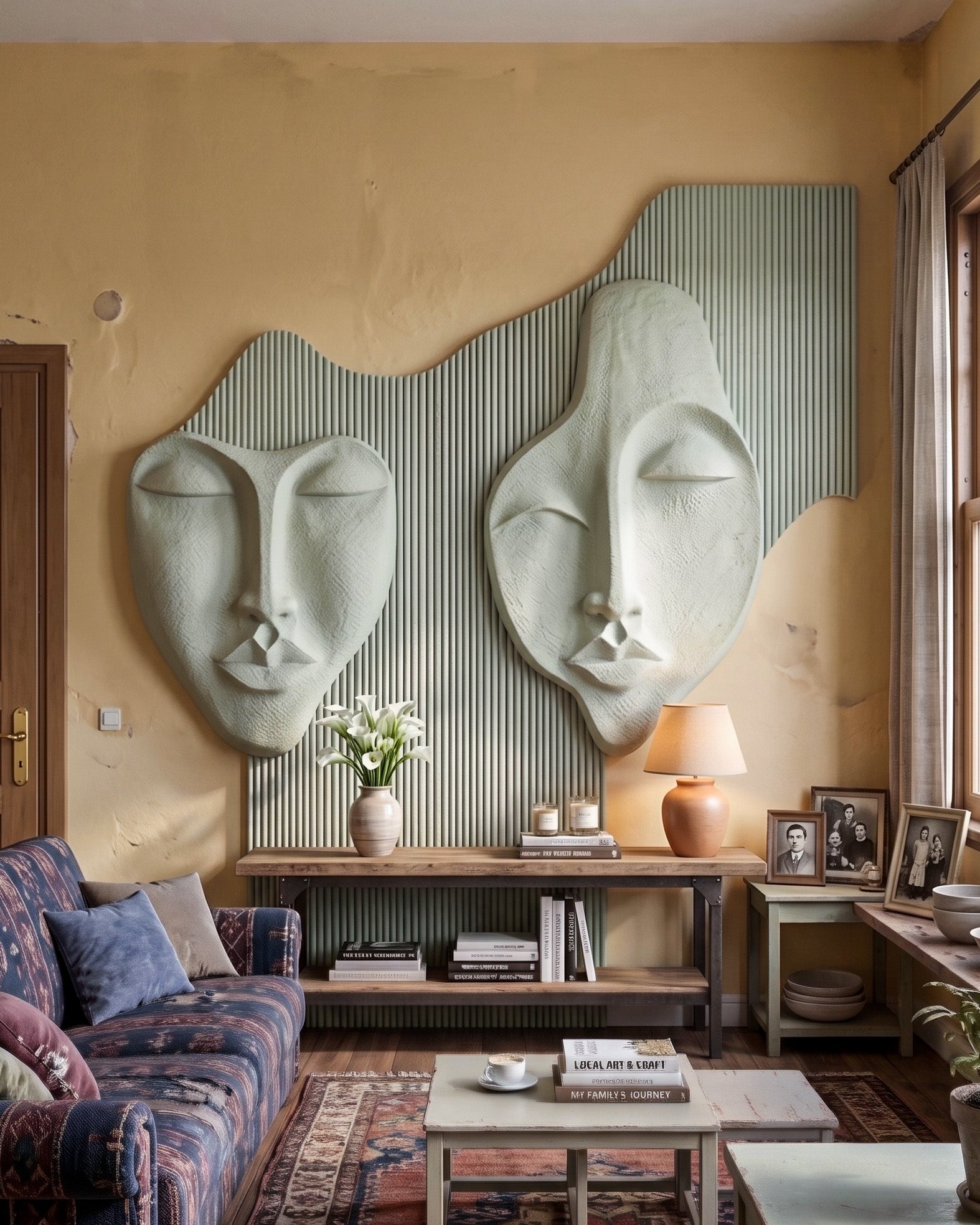 Wabi-Sabi 3D Face Wall Relief Art Gizz