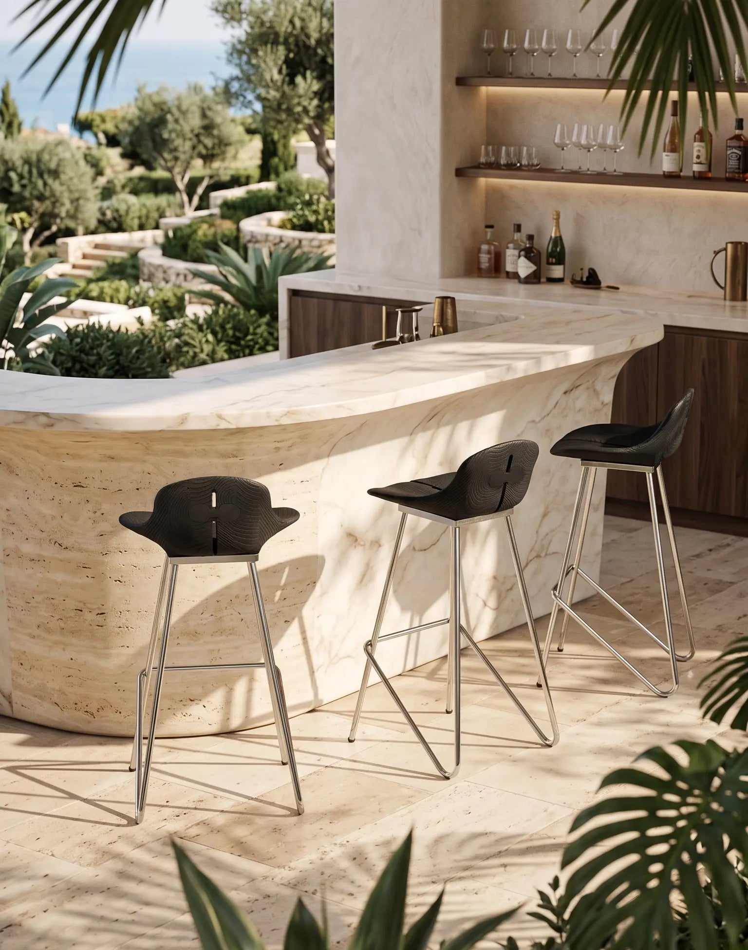 Sculpted Wing Counter &  Bar Stool Gizzwood