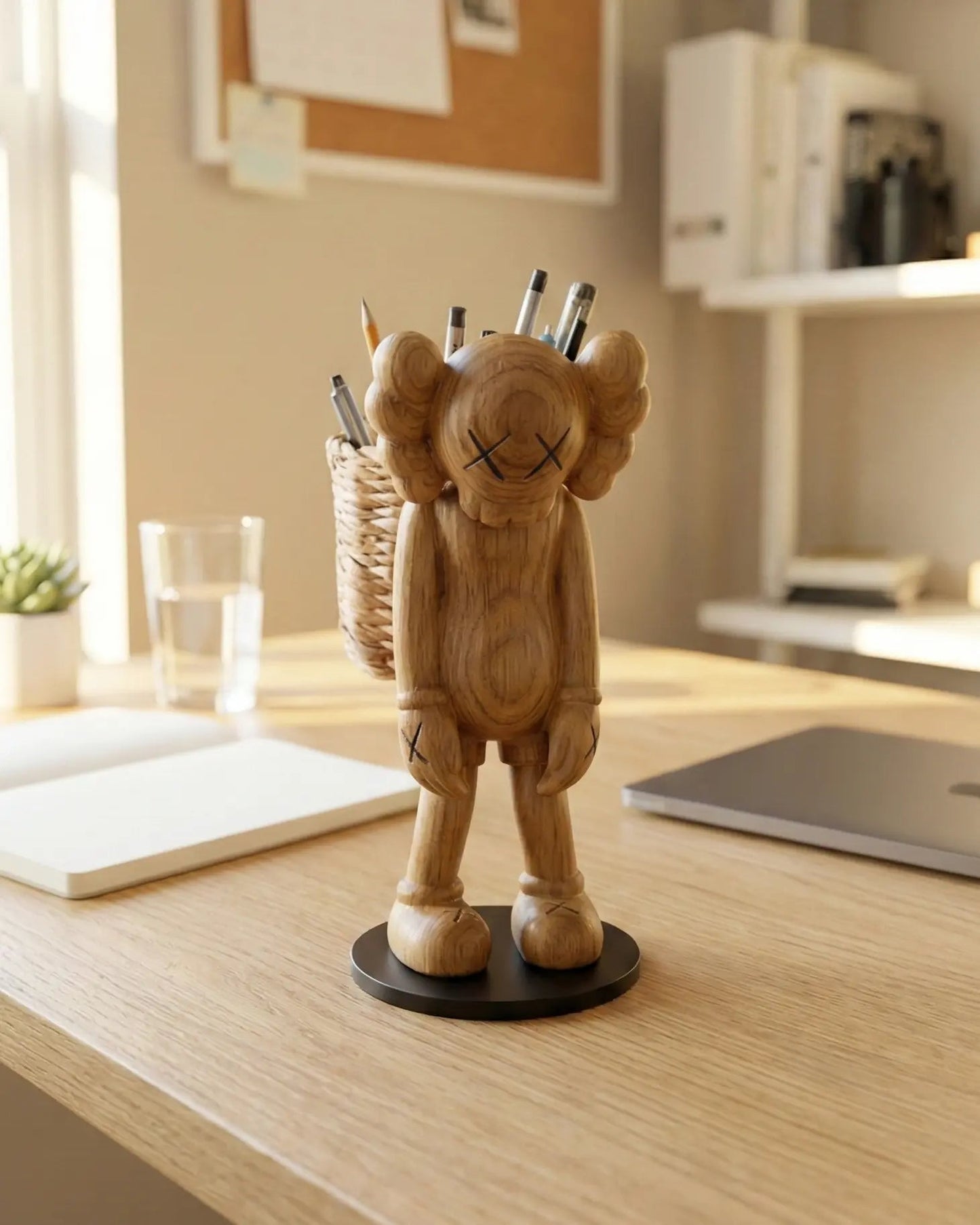 8" Handcrafted Pen Holder Figure - Modern Art Desk Organizer Gizz