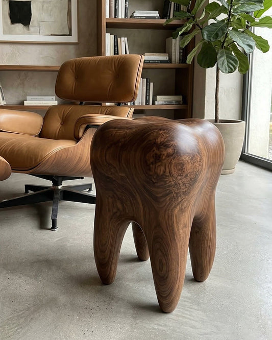 Walnut Tooth Sculptural Stool & End Table Gizz