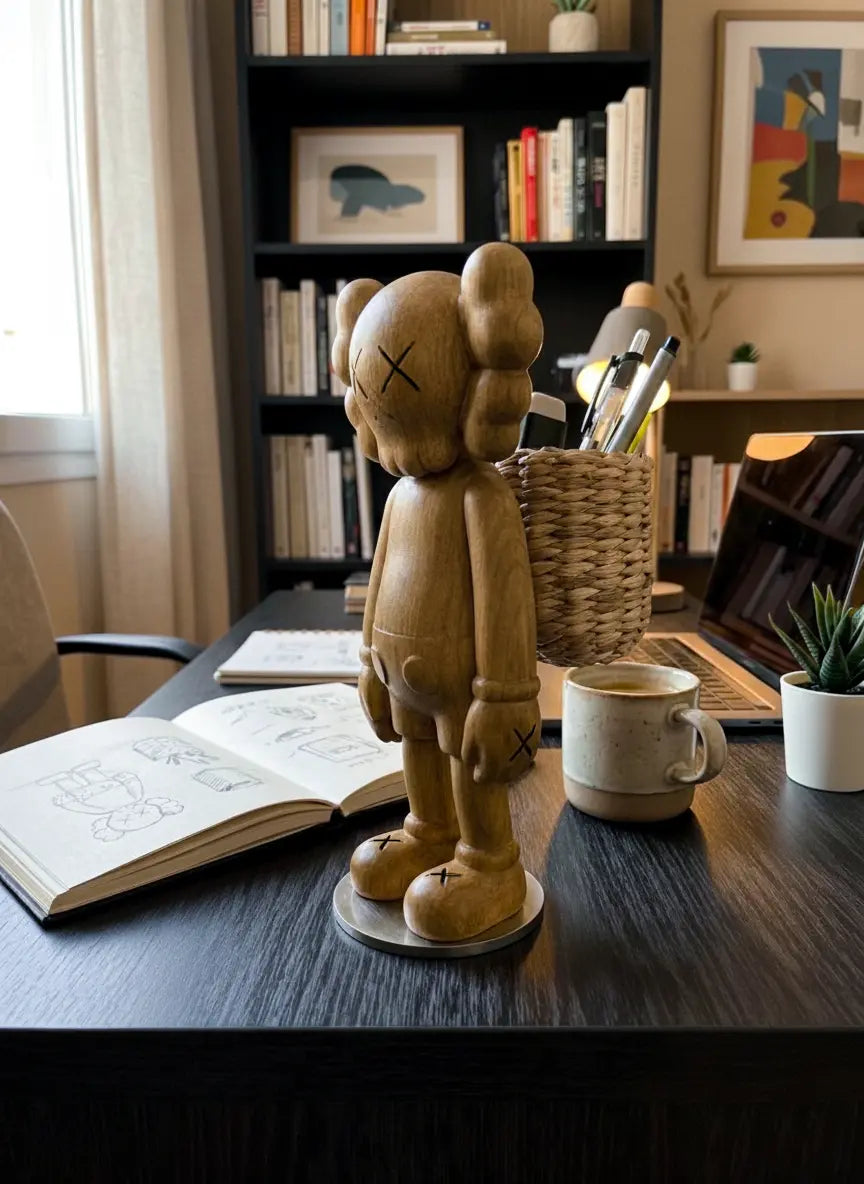 Wooden KAWS Figures - Limited Edition Collectibles Gizz