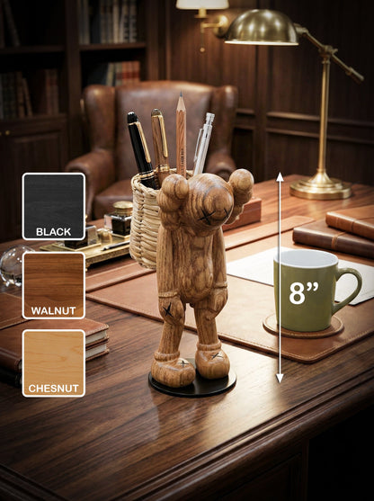 8" Handcrafted Pen Holder Figure - Modern Art Desk Organizer Gizz