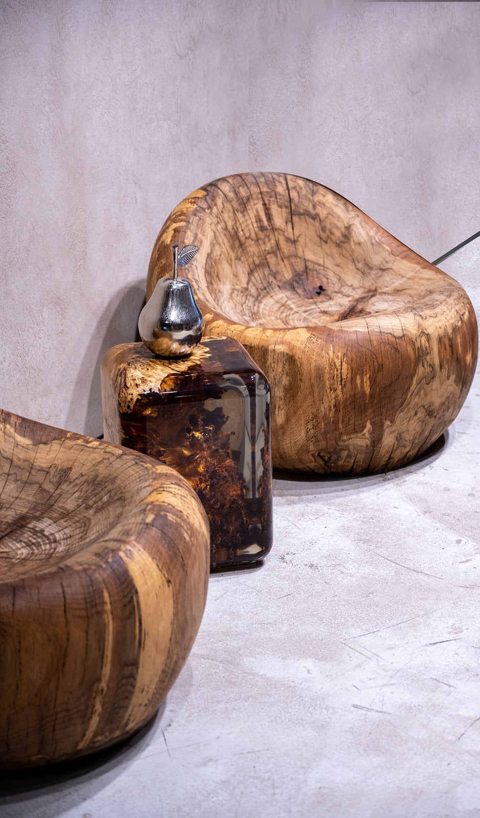 Resin Cube Side Table, Epoxy Wood Stool, Cube Accent Table