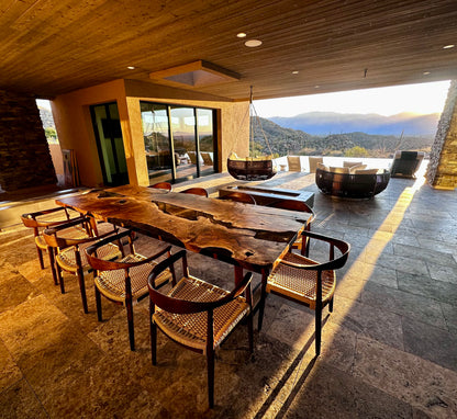 Epoxy Resin River Dining Table Featured Walnut Wood Leg