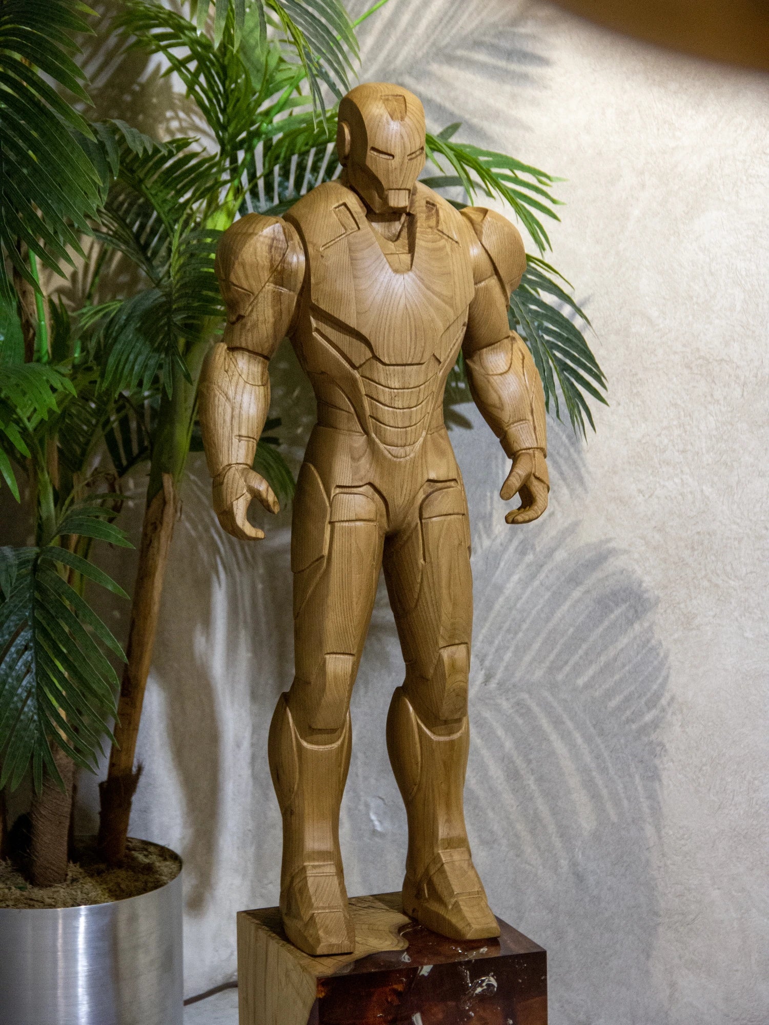Wooden Armored Hero Statue -71" Tall Gizz