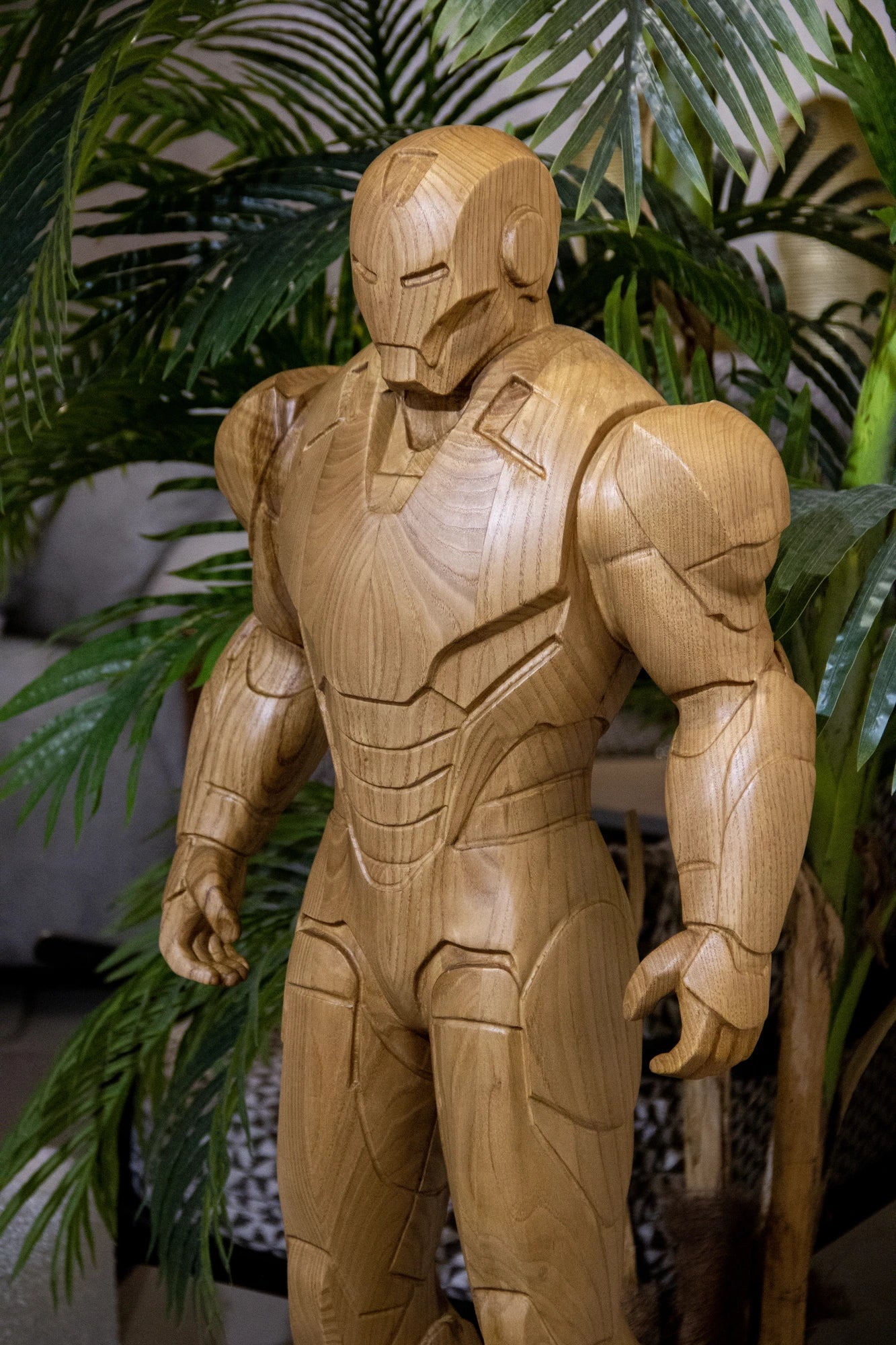Wooden Armored Hero Statue -71" Tall Gizz