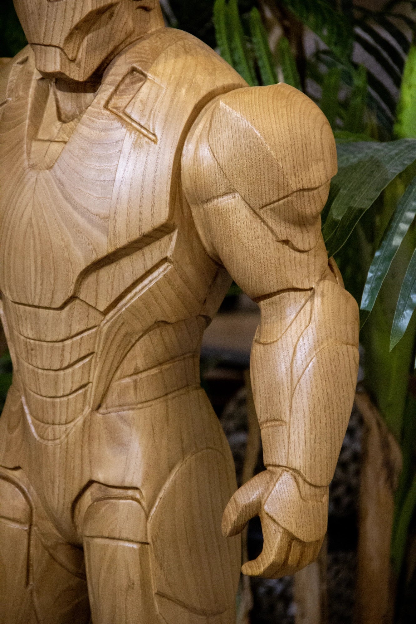 Wooden Armored Hero Statue -71" Tall Gizz