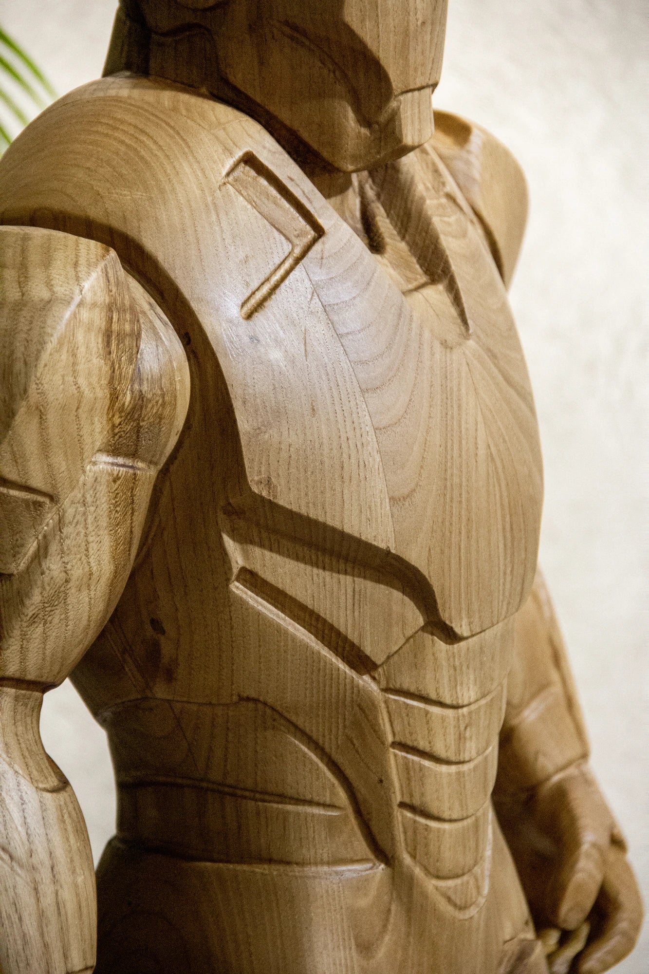 Wooden Armored Hero Statue -71" Tall Gizz