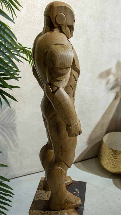 Wooden Armored Hero Statue -71" Tall Gizz