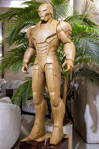Wooden Armored Hero Statue -71" Tall Gizz