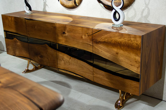 Epoxy & Walnut Credenza 86"long    S- 24 Gizz