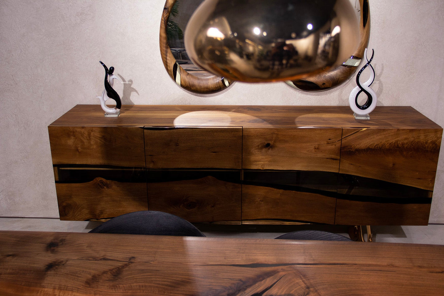 Epoxy & Walnut Credenza 86"long    S- 24 Gizz