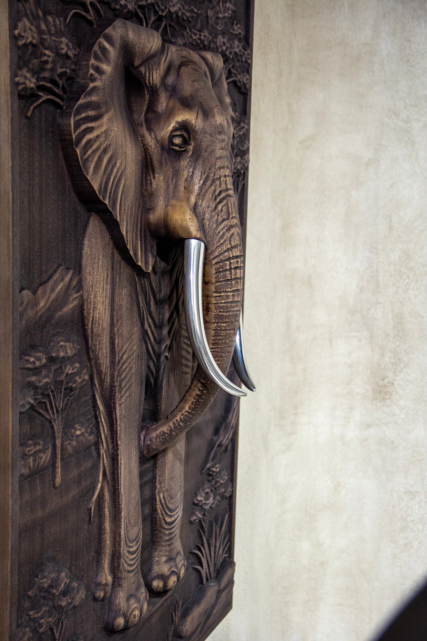 Majestic African Elephant 3D Relief Wood Wall Art Gizz