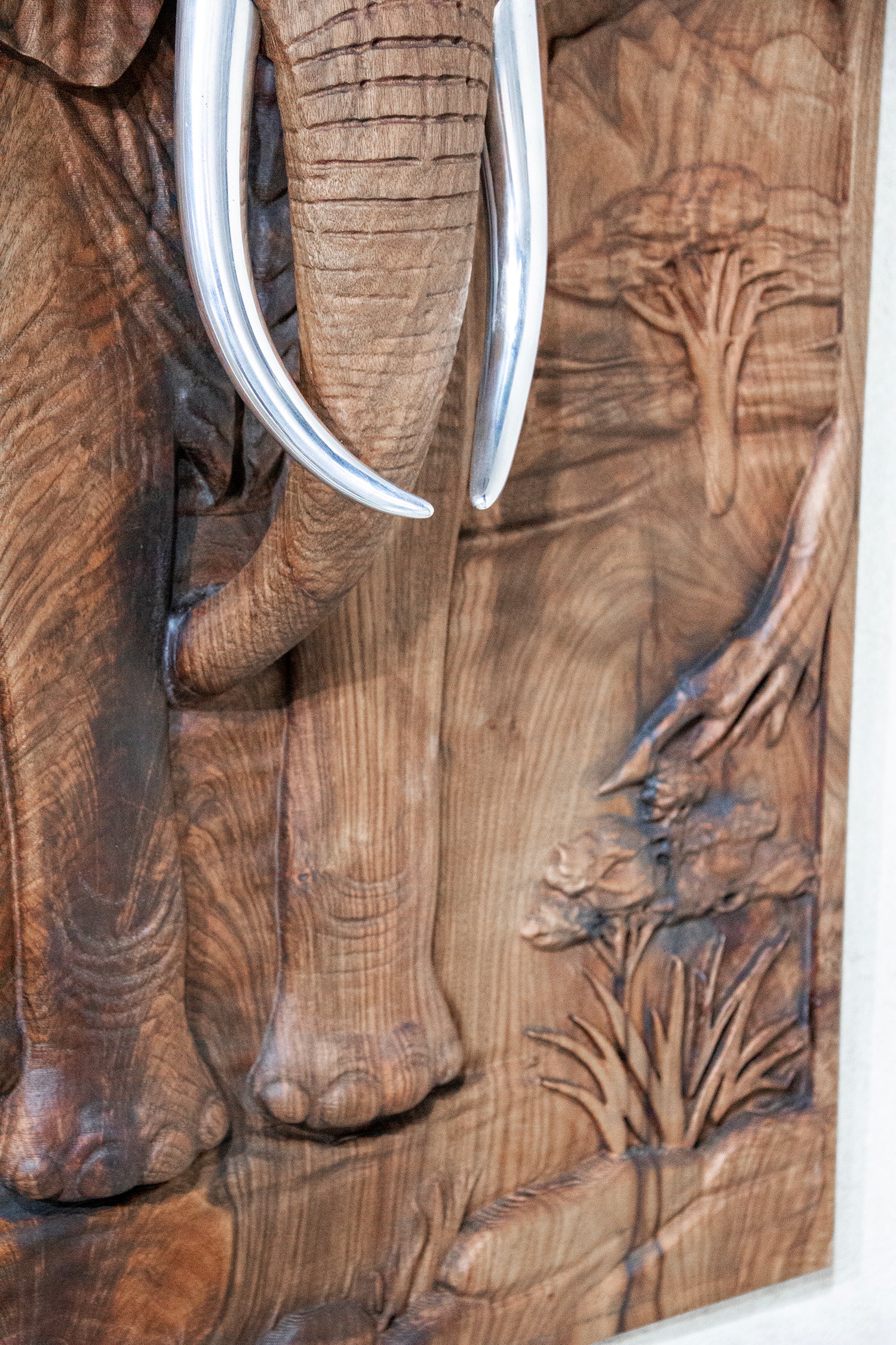 Majestic African Elephant 3D Relief Wood Wall Art Gizz