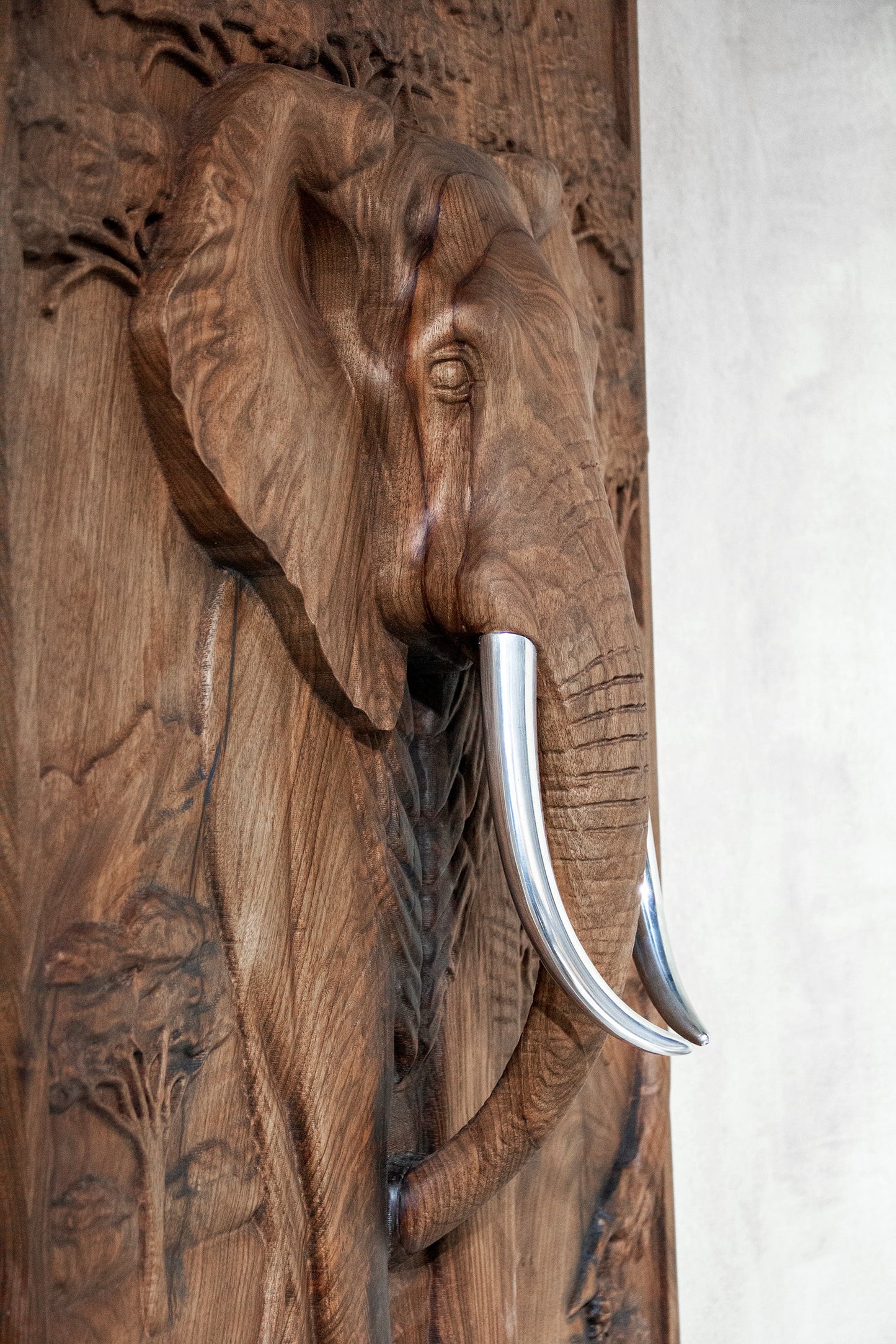 Majestic African Elephant 3D Relief Wood Wall Art Gizz