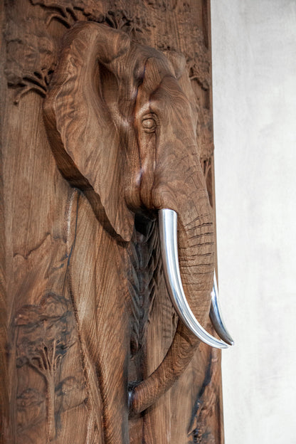 Majestic African Elephant 3D Relief Wood Wall Art Gizz