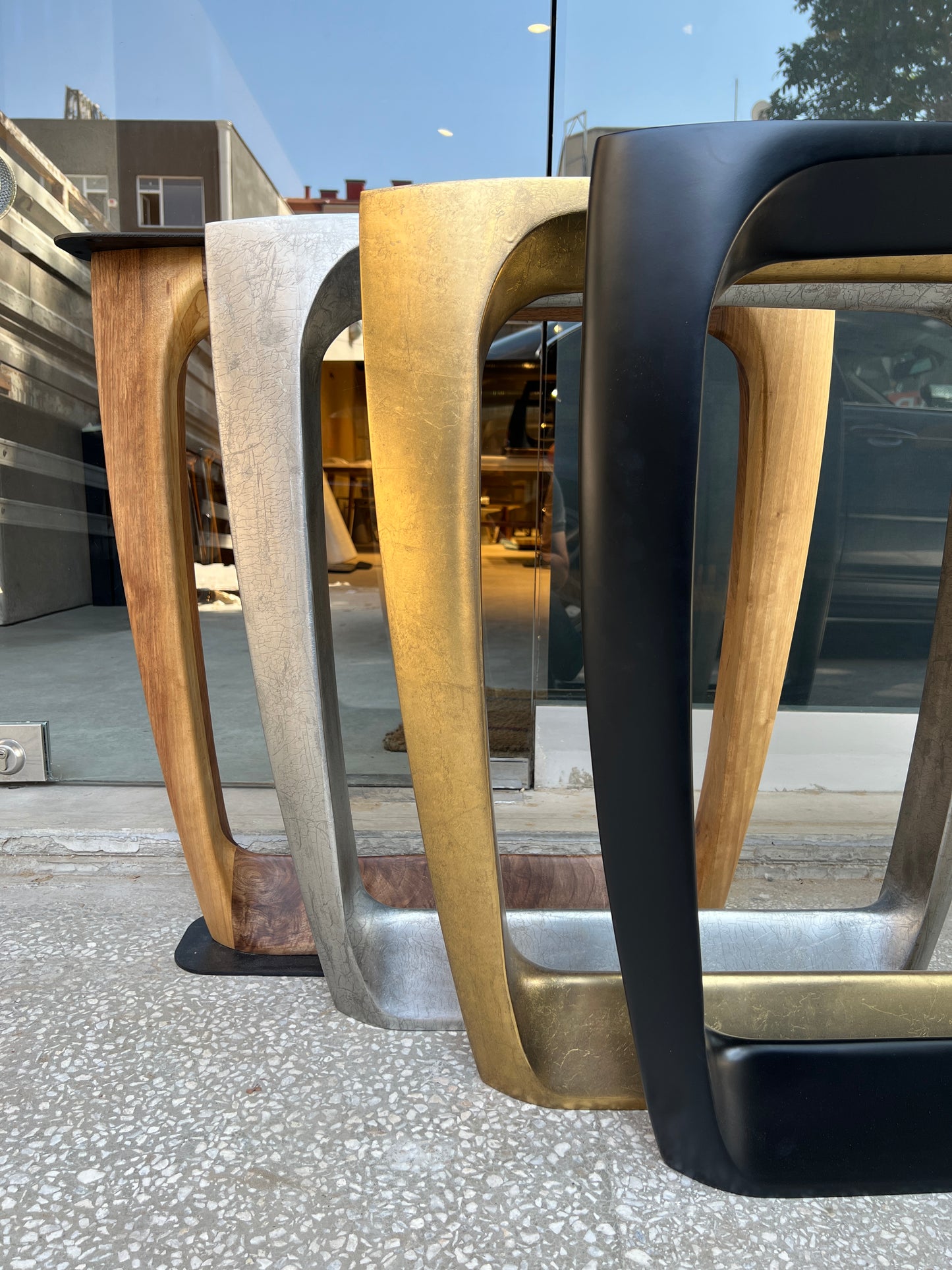 Epoxy Resin River Dining Table Featured Walnut Wood Leg