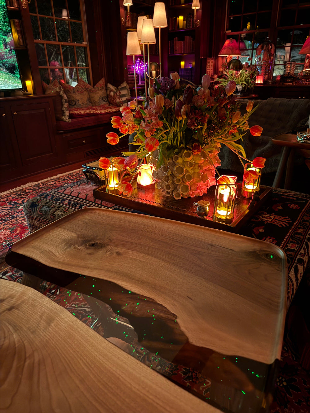 Luxury Walnut Epoxy Resin Tv, Laptop Tray