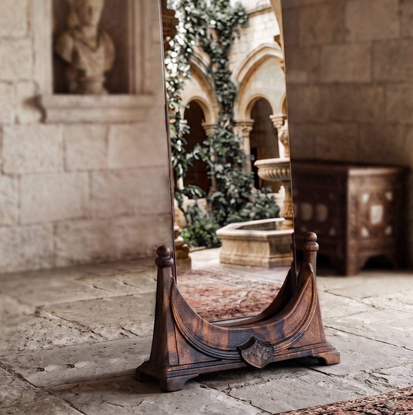 Walnut Wood Mirror Stand Gizz