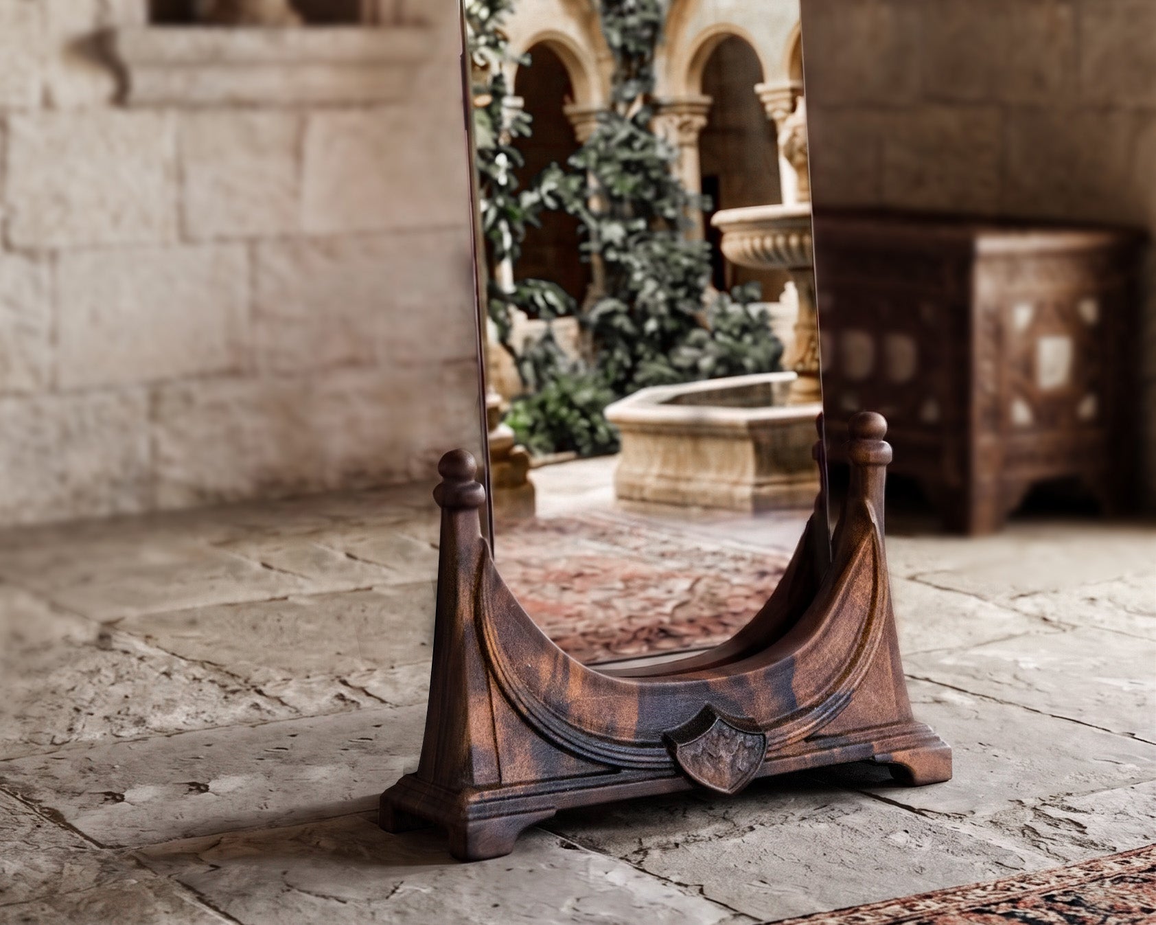 Walnut Wood Mirror Stand Gizz