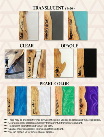 Round Epoxy Resin Table with Wooden Vortex Base Made of Walnut Gizz