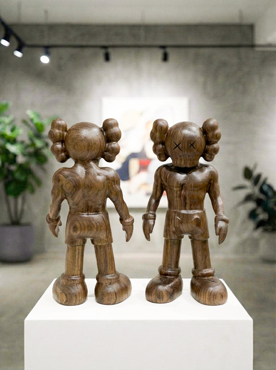 Wooden KAWS Figures - Limited Edition Collectibles Gizz