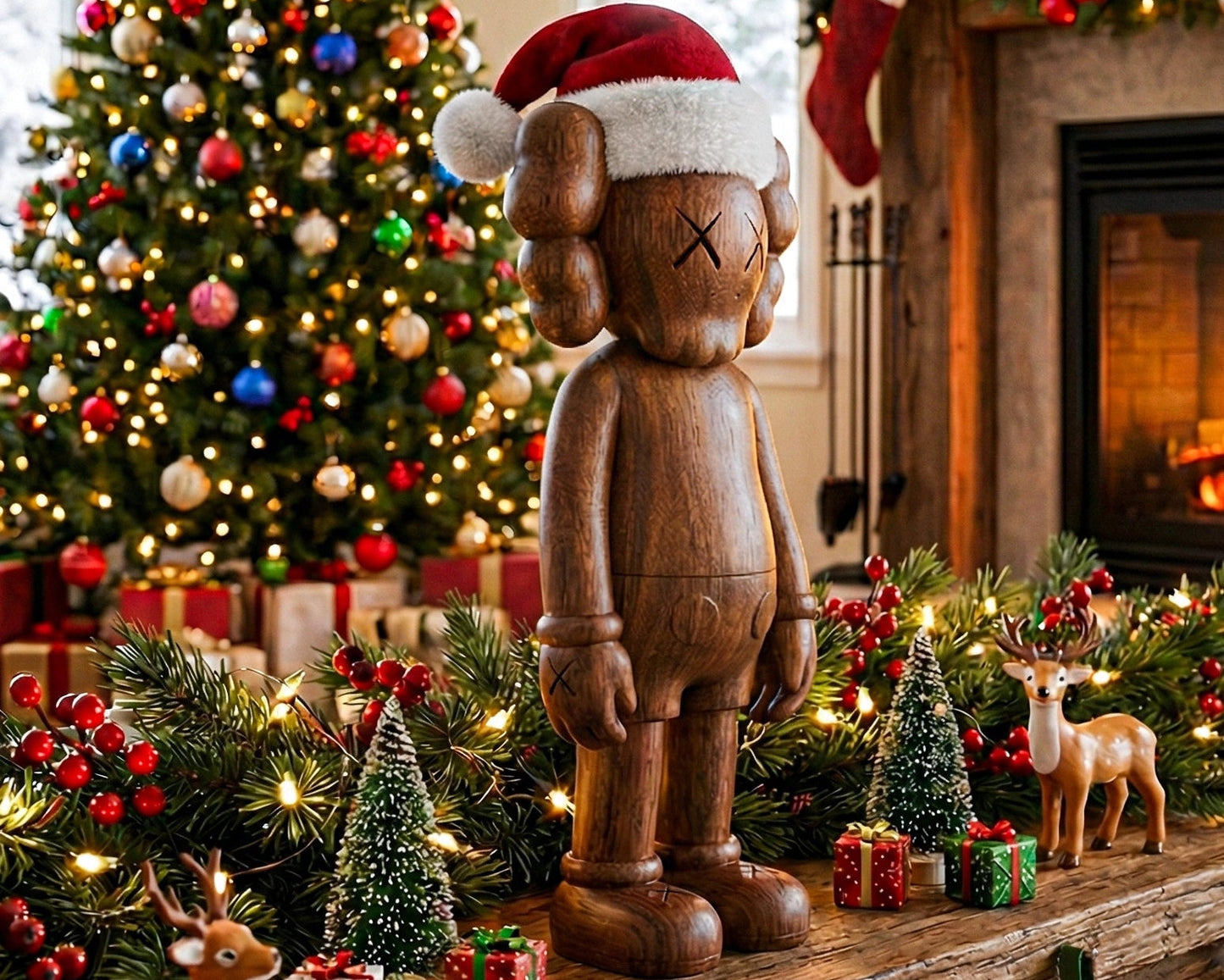 Wooden KAWS Figures - Limited Edition Collectibles Gizz