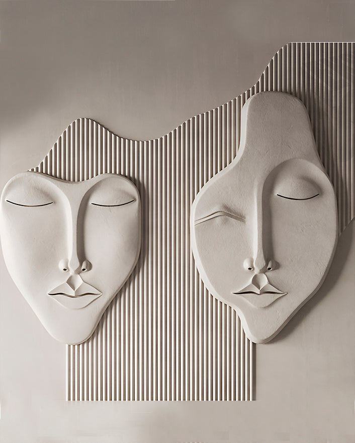 Wabi-Sabi 3D Face Wall Relief Art Gizz