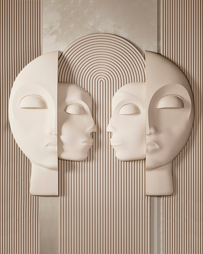Wabi-Sabi 3D Face Wall Relief Art Gizz