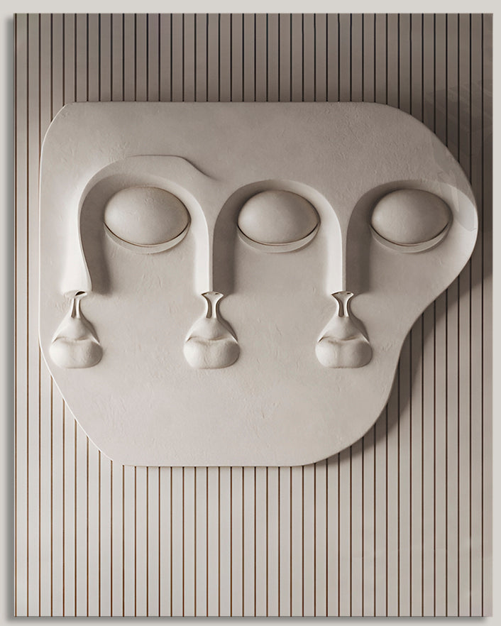 Wabi-Sabi 3D Face Wall Relief Art Gizz