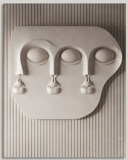 Wabi-Sabi 3D Face Wall Relief Art Gizz