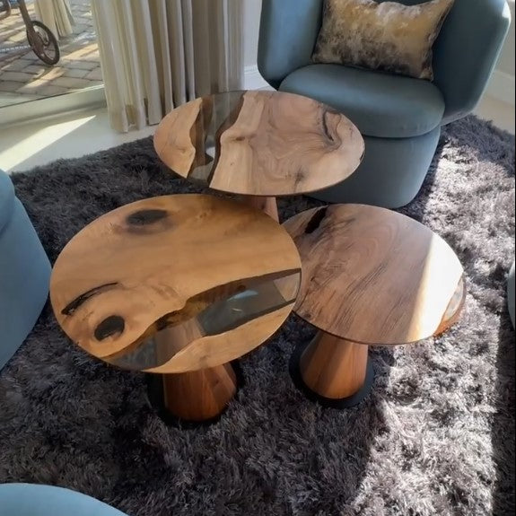 nesting epoxy resin coffee tables