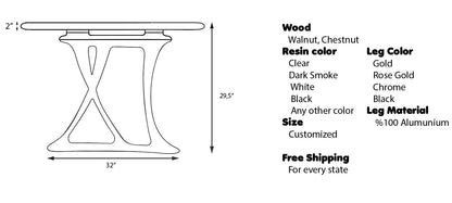 spects of a resin dining table