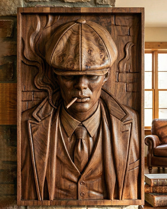 Peaky Blinders: Thomas Shelby 3D Wooden Relief Wall Art Carving Gizz