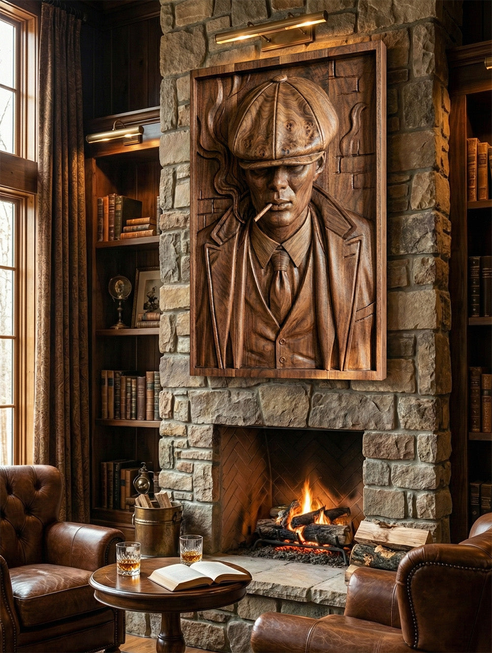 Peaky Blinders: Thomas Shelby 3D Wooden Relief Wall Art Carving Gizz