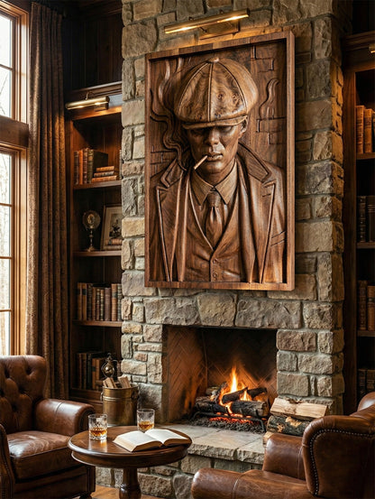 Peaky Blinders: Thomas Shelby 3D Wooden Relief Wall Art Carving Gizz