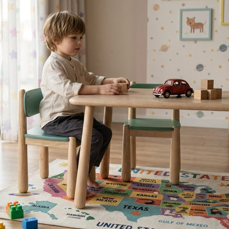 Modern Solid Wood Kids Table & Chair Set Gizz